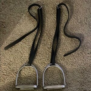 Stirrups and stirrup leathers